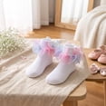 thumbnail image 1 of Big Ruffle Socks Double Lace Turn Cuff Girls Lace Princess Dance Socks with Ruffle Trim Breathable Cotton Frilly Cute Bobby Dress Sock for Kids, 1 of 5