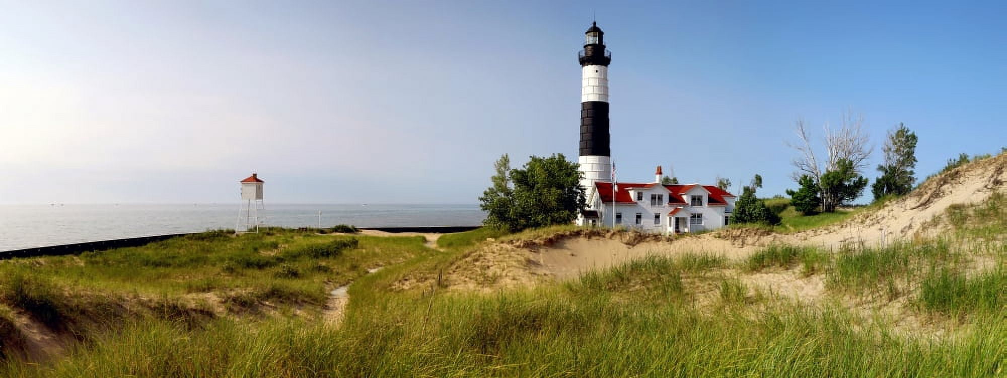 Big Sable Point Lighthouse Lake Michigan Ludington Mason County Michigan USA Canvas Art - Panoramic Images (27 x 9)
