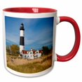 thumbnail image 1 of 3drose, Big Sable Point Lighthouse, Lake Michigan, Ludington, Michigan, 11oz Two-tone Red Mug, 1 of 6