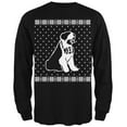 thumbnail image 1 of Big Saint Bernard Ugly Christmas Sweater Black Long Sleeve T-Shirt, 1 of 1