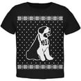 thumbnail image 1 of Big Saint Bernard Ugly Christmas Sweater Black Toddler T-Shirt, 1 of 1