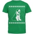 thumbnail image 1 of Big Saint Bernard Ugly Christmas Sweater Green Adult T-Shirt, 1 of 1