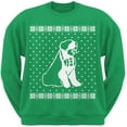 thumbnail image 1 of Big Saint Bernard Ugly Christmas Sweater Green Crew Neck Sweatshirt, 1 of 1