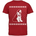 thumbnail image 1 of Big Saint Bernard Ugly Christmas Sweater Red Adult T-Shirt, 1 of 1