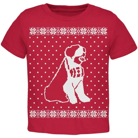 Big Saint Bernard Ugly Christmas Sweater Red Toddler T-Shirt