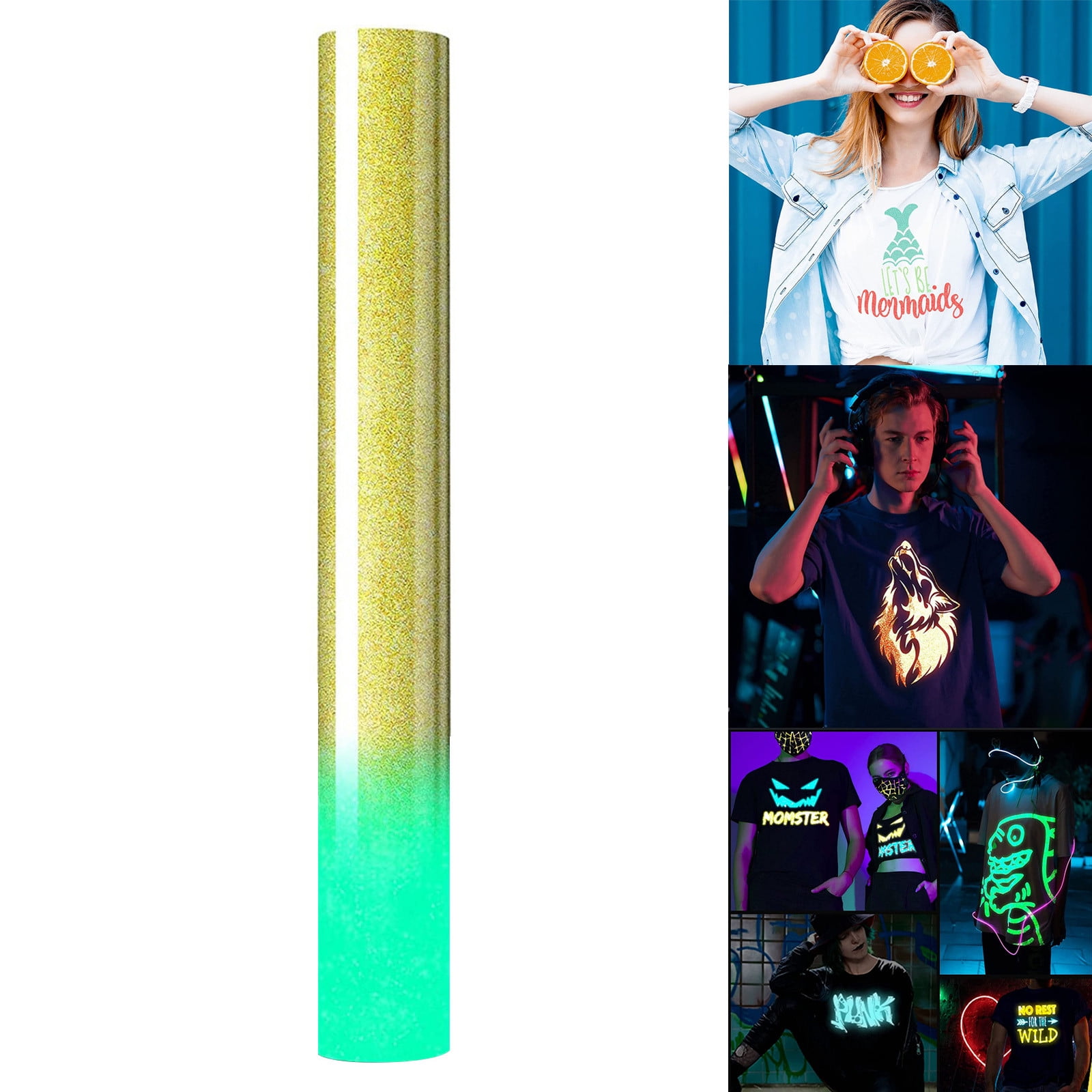 Big Sale! 1*Luminous Heat Transfer Htv Lettering Film Clothing Printing