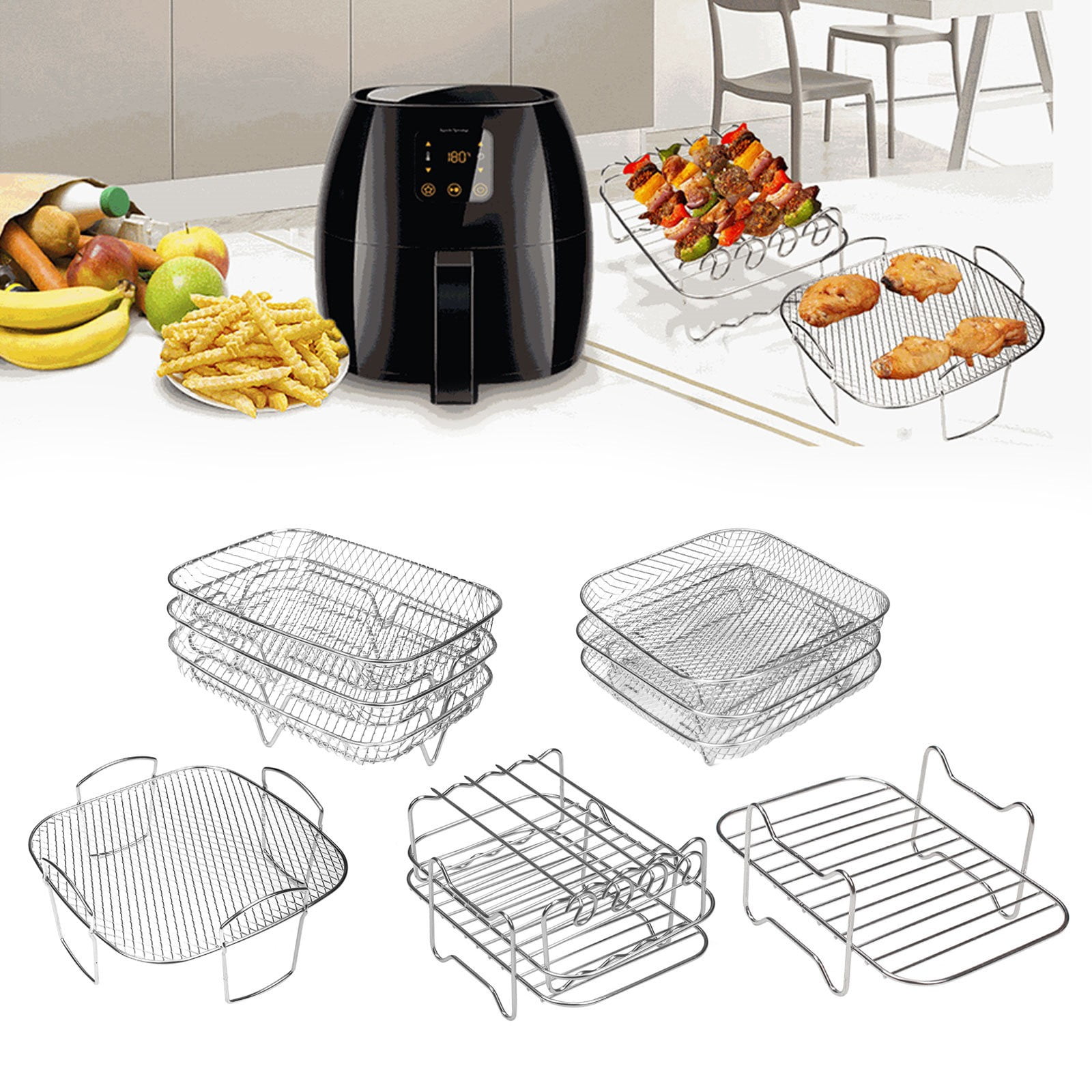 Big Sale! 1X Stainless Steel Grill French Fries Grill Steamer Stainless