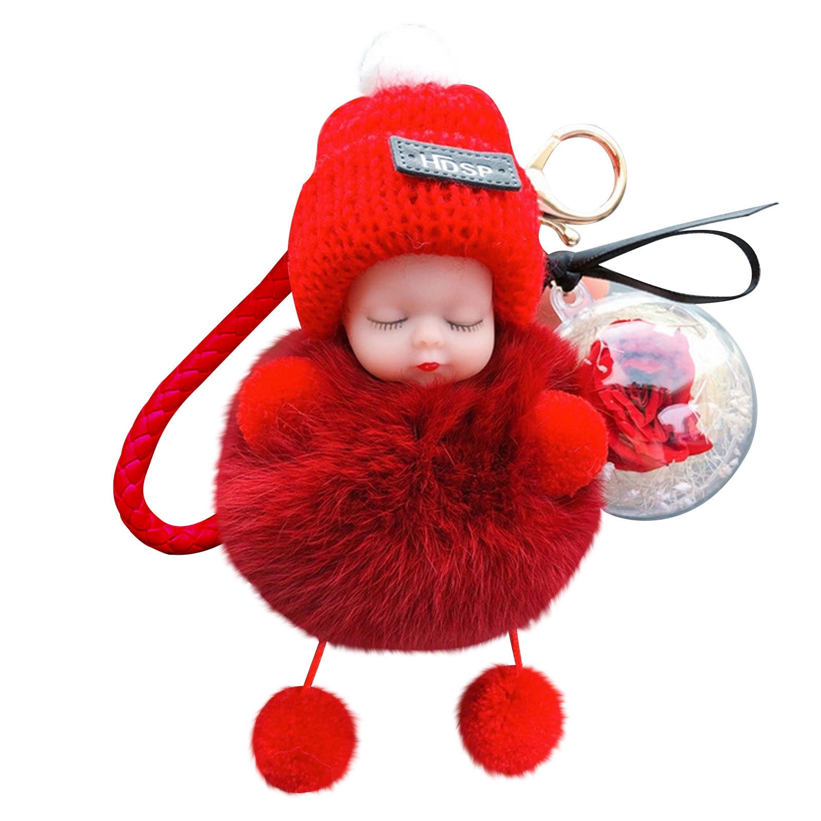 Big Sale! Alofun Key Chains Lovely Simulation Plush Squint Doll