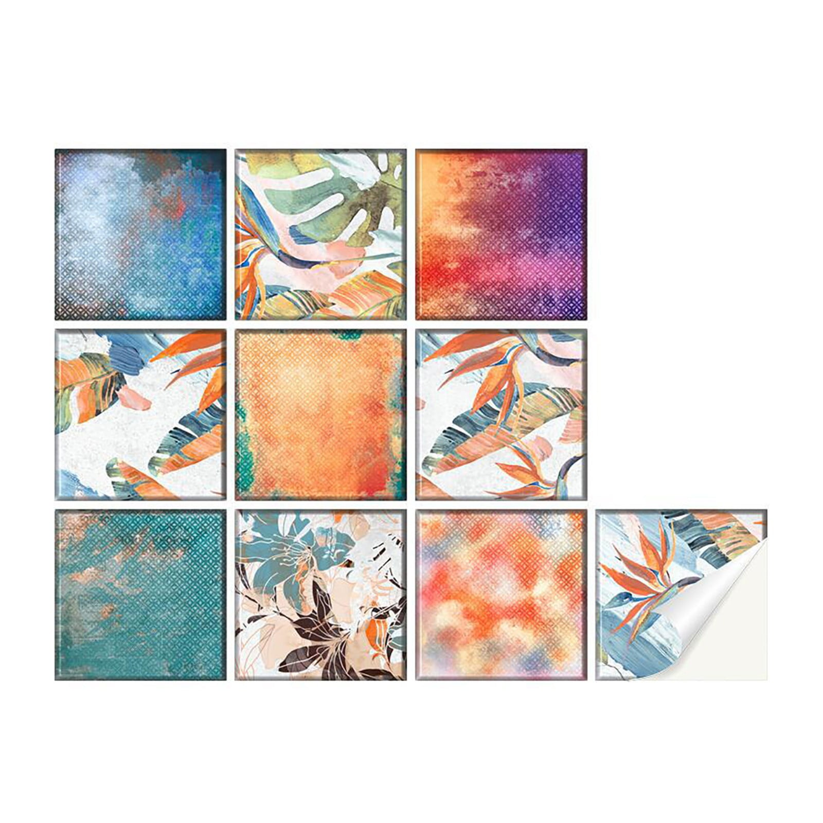 Big Sale! Alofun Retro Color Tiles Pattern Tile Stickers Home Decor Diy