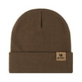 Big Sale! Beshee Beanies Hats Men Autumn and Winter Leisure Versatile Solid Color Leather Label