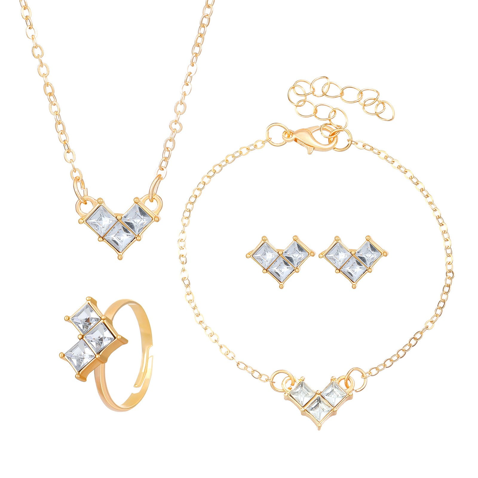 Big Sale! Butterfly Crystal Jewelry Set With Butterfly Necklace Stud