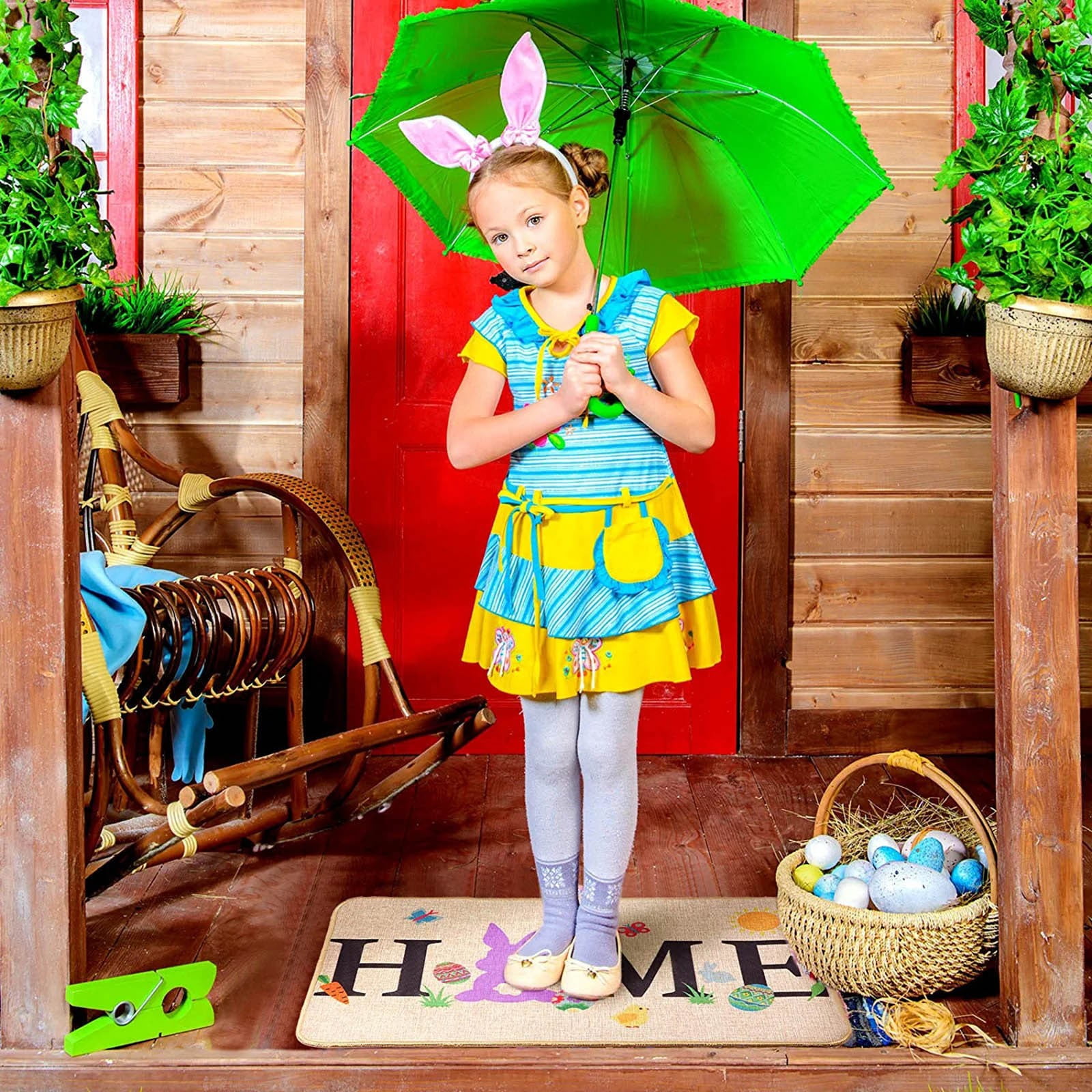 Big Sale!Dqaoklbdg Personalized Mat,1PCS Easter Decoration Doormat Easter Bunny Mats Farmhouse