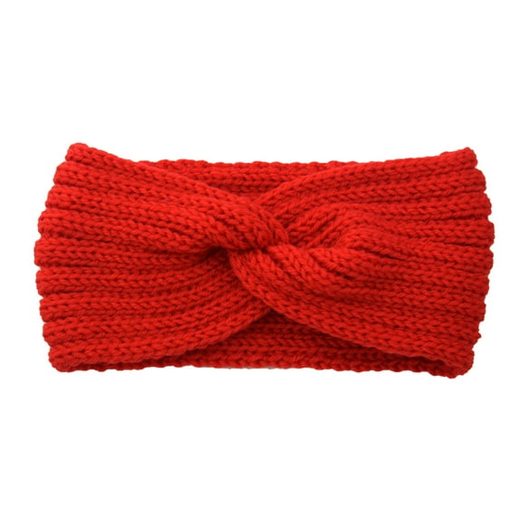 Big Sale! Fdelink Soft Stretch Ear Warmer Headband Women Winter Cable Knit Headbands Hairbands, Head Hairband (Red)