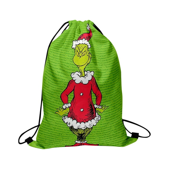 Big Sale! Grinch Candy Bag Christmas Double Sided Print New Year Gift