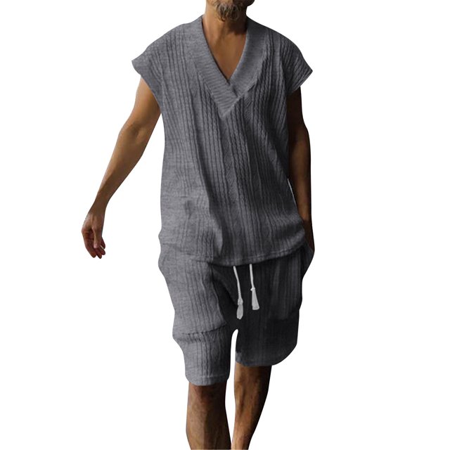 Big Sale Hassda Matching Set Summer Outfits Men's Summer Breathable Two