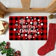 Big Sale! Hewann Floor Mats Christmas Red Plaid Printed Floor Mat Entry