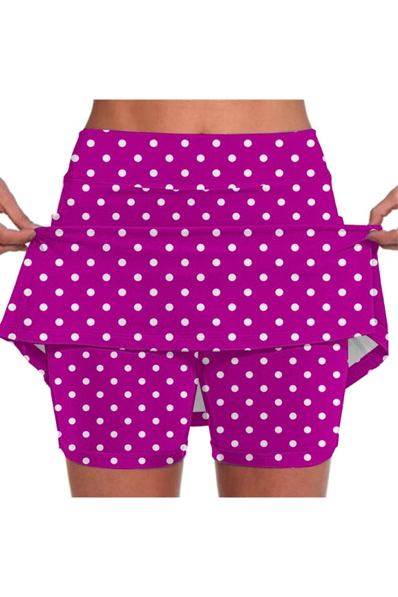 High Waisted Golf Skirts for Women A Line Tennis Athletic Casual Skort with Inner Shorts Pockets Elastic Yoga Culottes for Solid Color Athletic Shorts Lightweight Skinny Floral Joggers