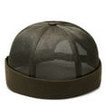 thumbnail image 1 of FUNUONY Men's Summer Mesh Brimless Docker Beanie Caps Fashion Outdoor Hip-Hop Sailor Stylish Skull Caps Men Solid Cap Mesh Quick Drying Adjustable Breathable Sport Army Green One Size, 1 of 3