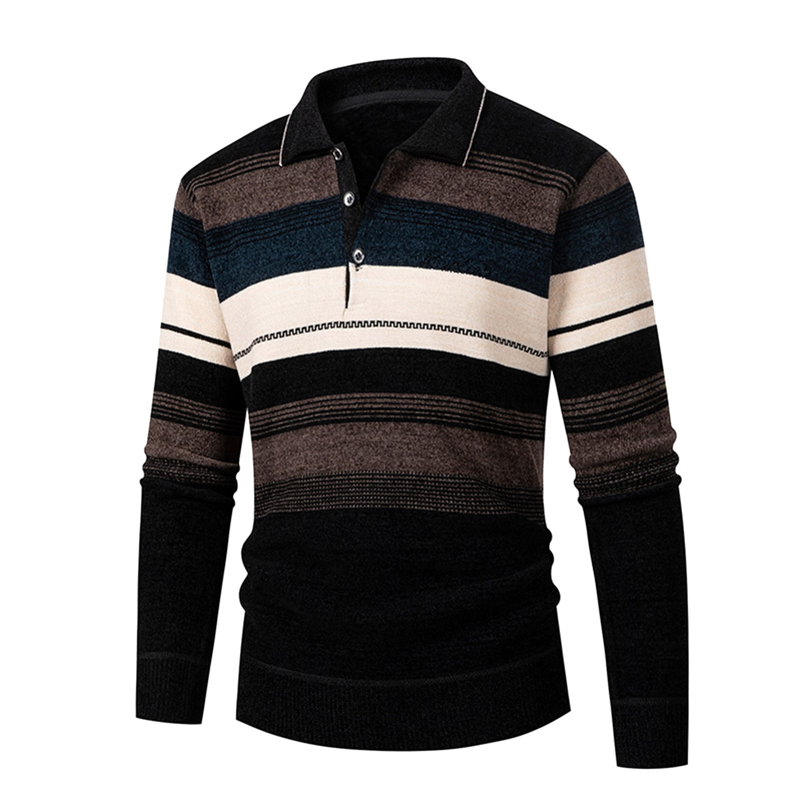 Big Sale Men Sweater Winter Male Winter Plus Velvet Tight Long Sleeve Round Neck Warm Button