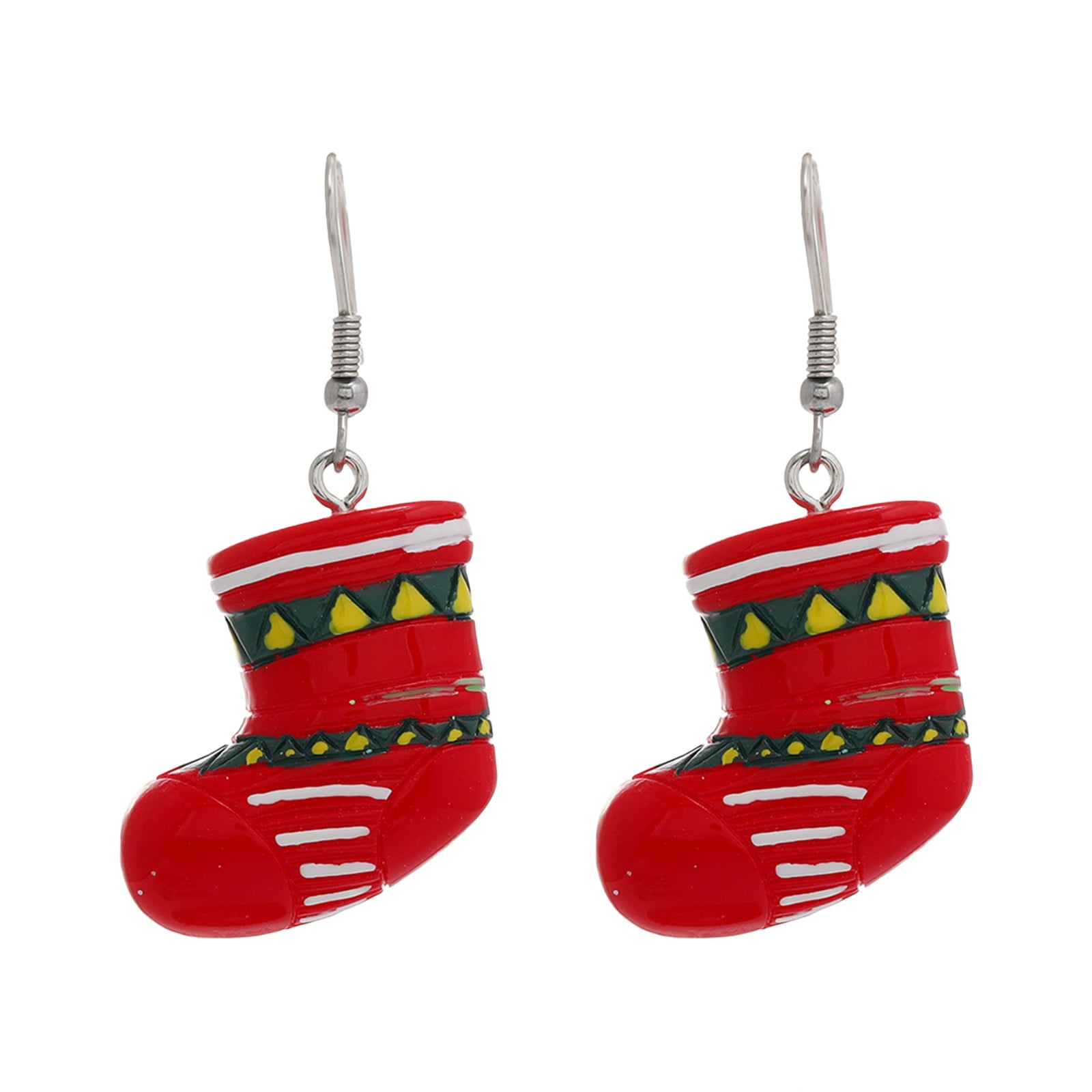 Red Rhinestone Christmas Bell Earrings – Sparkling Holiday Earrings For Women, Bow Knot Design, Alloy Material