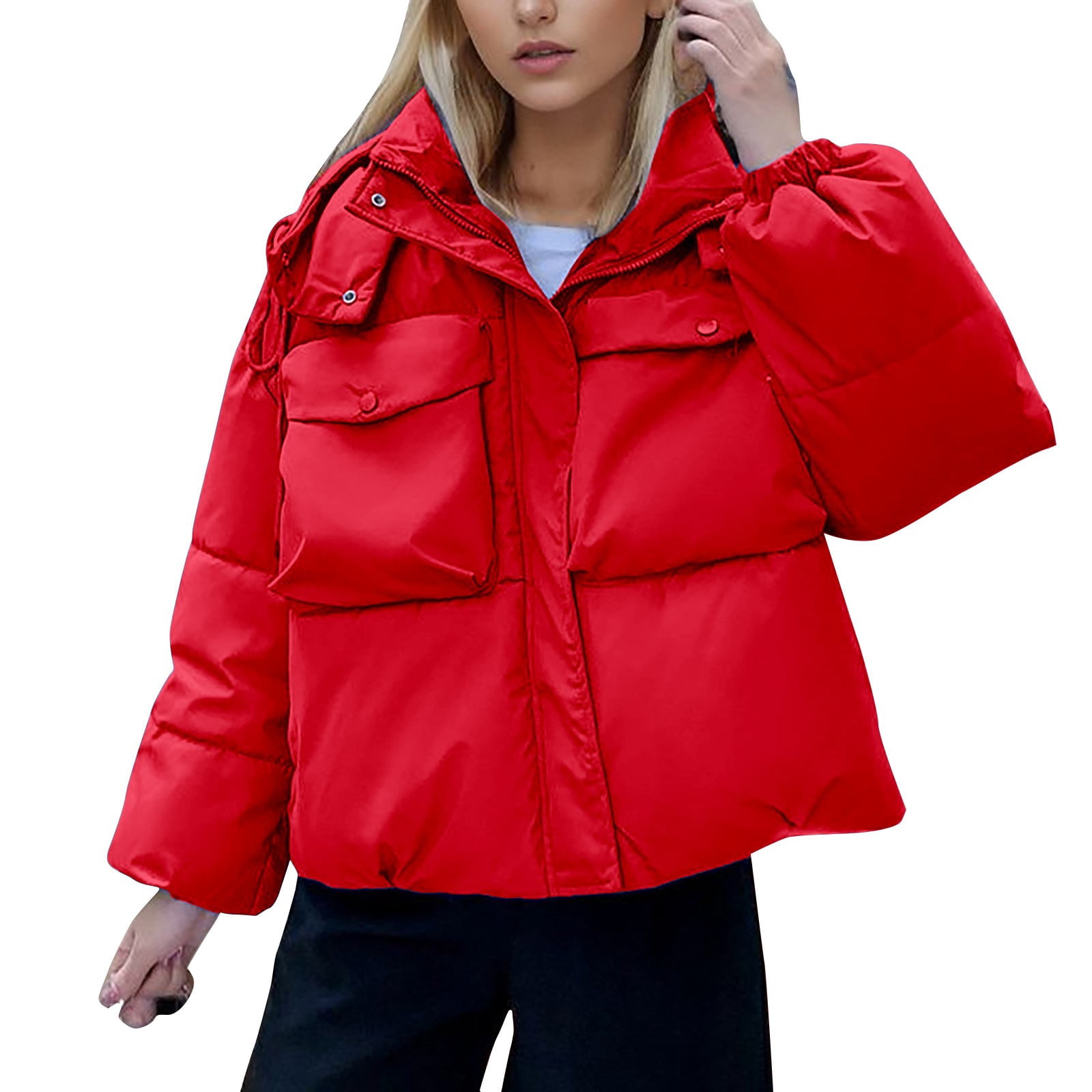 Big Sale!Onqubzoe Puffer Jacket Womens Cropped Jacket Women's Winter
