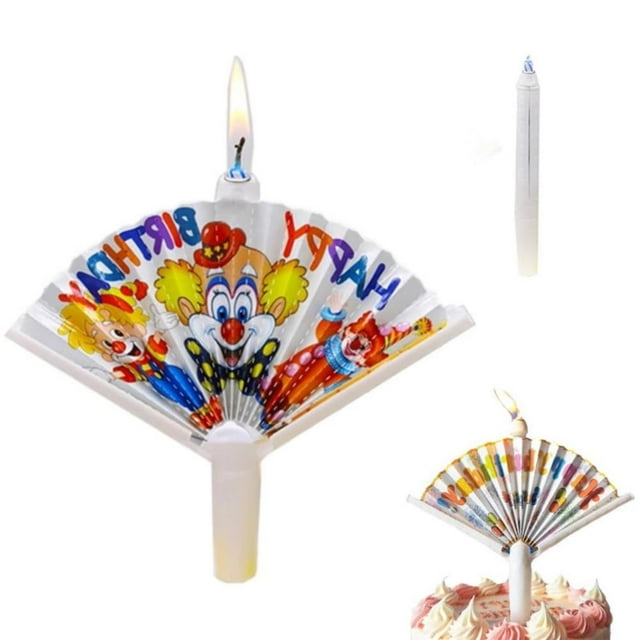 Big Sale!Piaybook Reusable Novelty Fan Birthday Candle Surprise Clown Birthday Candles Fan Wishing Candle Birthday Candles For Cake Fun Birthday Candles For Cake Reusable Birthday Candle