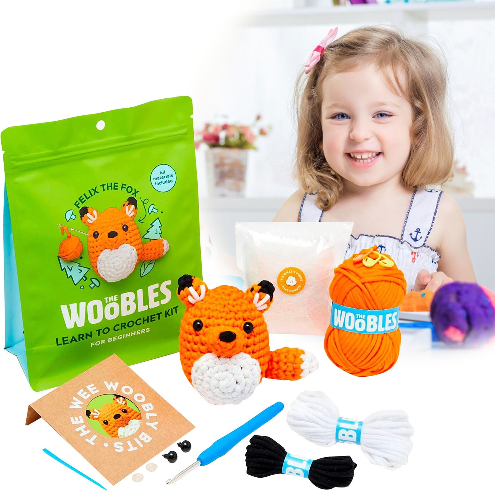 Big Sale!Piaybook The Woobles Crochet Kit With Easy Peasy Yarn As Seen On Tank For Beginners