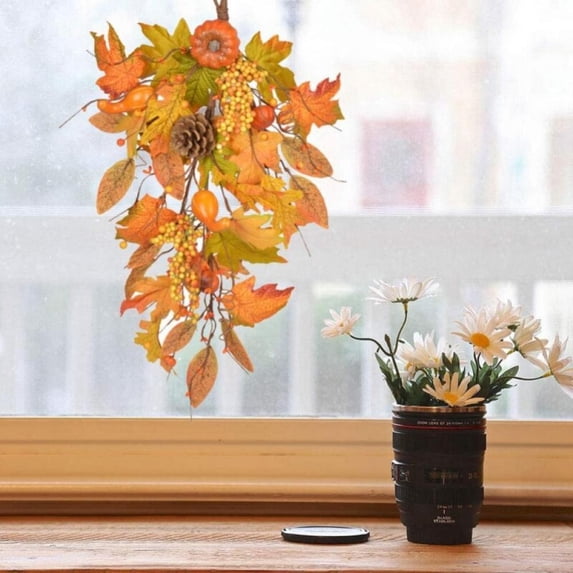 Artificial Flowers for Decoration,Simulation Pumpkin Maple Leaf Pine Cone Ornaments Harvest Day Thanksgiving Pendant