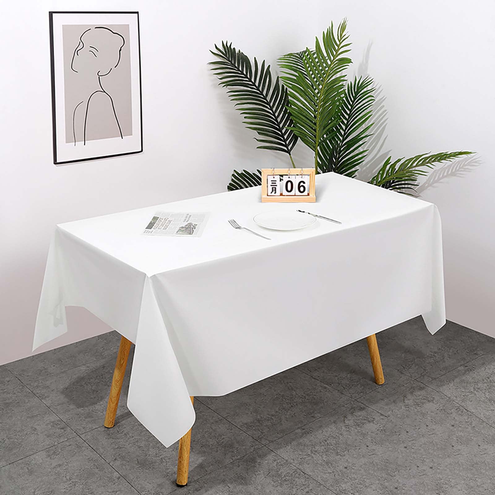Big Sale! Table Cloth,Premium Silver Plastic Tablecloth Disposable
