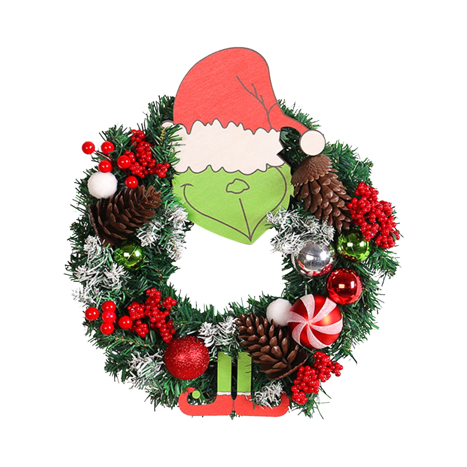 Big Sale! WEANT Grinch Decorations for Home Wreath Garland Christmas