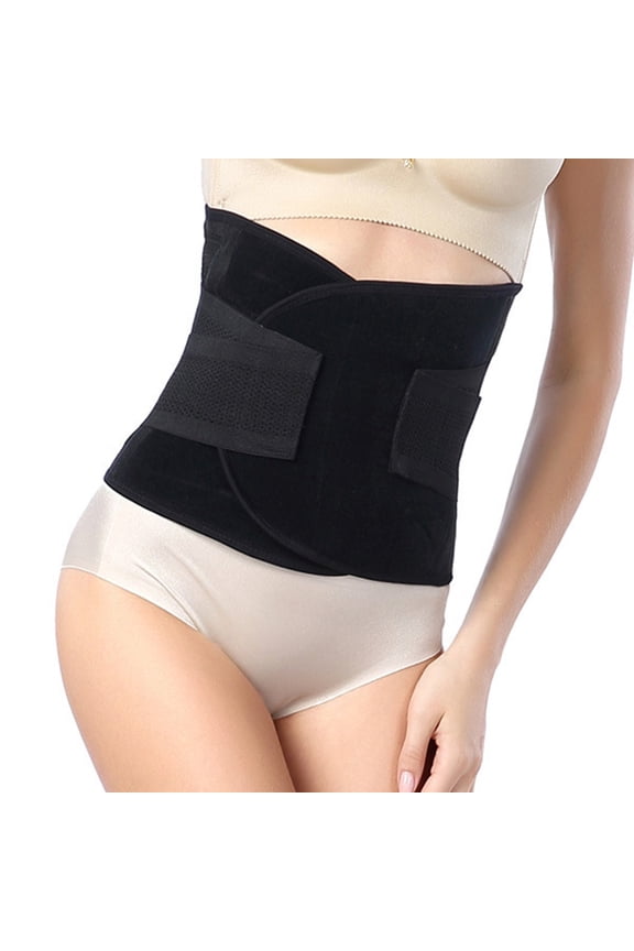 Waist Trimmer Belt- Breathable Postpartum Recoery Materinty Support Belt Post Pregnancy After Birth,Pregnancy Belly Band Abdominal Binder Solid Color Elastic Winding Fitness Belt Black M