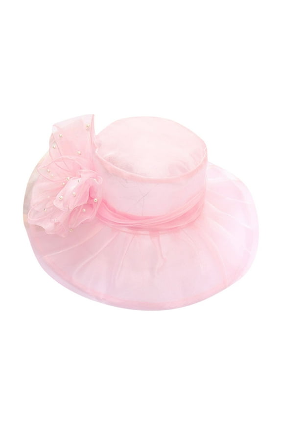 Women Girl Tea Party Fascinator Hat Church Cocktail Easter British Organza Veil Dress Wide Brim Hat Cap Derby Hats for Women Party Daily Bridal Wedding Fascinator Tea Cap Hat Caps