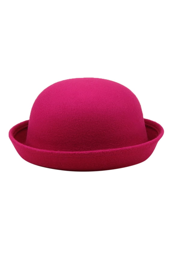 Women Men Wool Felt Derby Hat Rolled Brim Church Bowler Hats Funny Dress Up Fedora Hat Brim Panama Bowler Hat Bucket Hat Mens Classic Wool Round Bowler Hats Cap