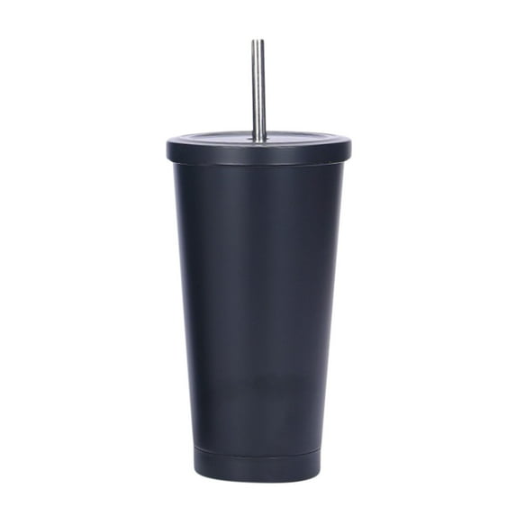Anckoeil Fashionable Stainless Steel Straw Cup Coffee Cup 500Ml Large Capacity Vacuum Portable Insulation Gift Cup