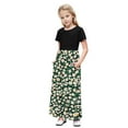 thumbnail image 1 of OGLCCG Girls Dress Short Sleeve Casual Holiday Modest Long Maxi Dress with Pockets Floral Printed Summer T-Shirt Dress for 4-14 Years, 1 of 6
