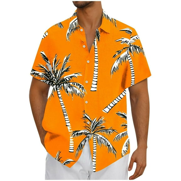 OGLCCG Men's Hawaiian Shirt Short Sleeve Casual Summer Beach Aloha Shirt Lightweight Vacation Button Down Tropical Hawaii Shirts