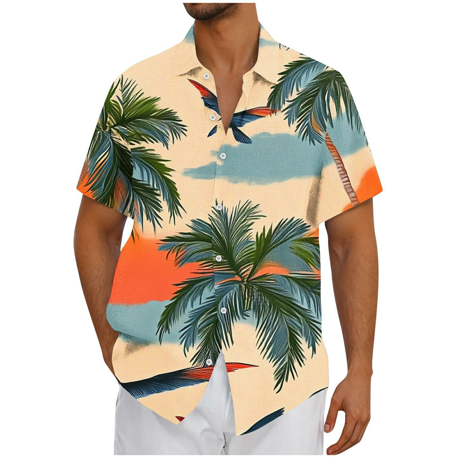 Men Hawaii Shirts Summer Casual Beach Short Sleeve Shirt main image 0