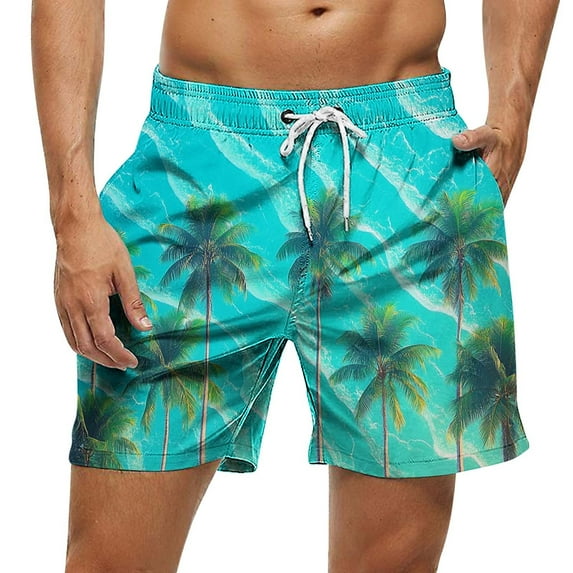 OGLCCG Men's Swim Trunks Summer Quick Dry Drawstring Elastic Waist Swim Shorts Fashion Casual Beach Swimwear Bathing Suits with Pockets