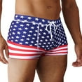thumbnail image 1 of OGLCCG Men's Swimwear Striped Quick Dry Adjustable Drawstring Summer Swimming Boxer Fashion Square Cut Swimsuits Trunks Briefs, 1 of 6