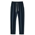 thumbnail image 1 of OGLCCG Mens Casual Pants Drawstring Elastic Waist Cotton Sweatpants Straight Leg Loose Open Bottom Athletic Workout Trousers with Pockets, 1 of 4