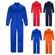 OGLCCG Mens Work Coveralls Safety Mechanic Jumpsuits Solid Long Sleeve Coverall Work Wear with Multi Pockets