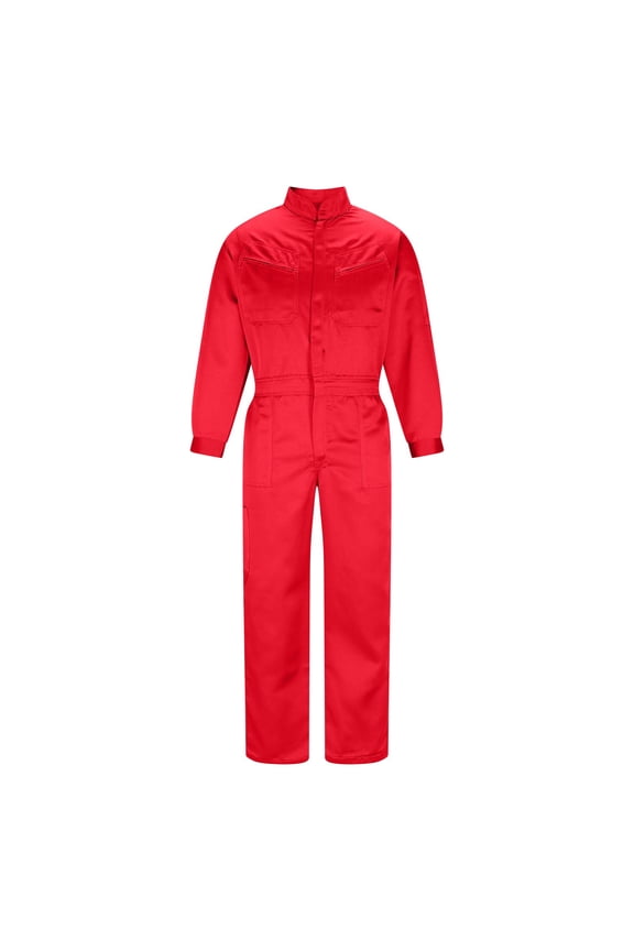 Mens Work Coveralls Safety Mechanic Jumpsuits Solid Long Sleeve Coverall Work Wear with Multi Pockets