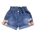 thumbnail image 1 of OGLCCG Toddler Girl's Jean Shorts Elastic Waist Wide Leg Summer Denim Shorts with Pockets Casual Cute Bow Short Jeans Size 2-7, 1 of 3