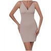 OGLCCG Women's Corset Waist Trainer Mini Dress Sleeveless Tummy Control V-Neck Stretchy Bodycon Dress Solid Color Seamless Shapewear