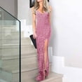 thumbnail image 1 of Big Sales! Womens Dresses Spring,Vestido de mujer Sequin Dress Split Neck Sleeveless Fit Bodycon Style Sexy Fashion Women’s Evening Party Dress for Formal Events and Clubwear, 1 of 6