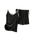 thumbnail image 1 of FAHXNVB Plus Size Pajama Sets for Women 2 Piece Sleeveless Spaghetti Straps Sleepwear Cami Top and Shorts V Neck Nightwear Loungewear, 1 of 4