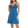 thumbnail image 1 of FAHXNVB Women Chemise Night Gown Lace Modal Sleepwear Soft Comfy V-Neck Spaghetti Strap Sleeveless Women Lingerie Nightgowns, 1 of 5