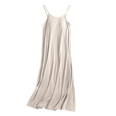FAHXNVB Women's Long Nightgown with Built in Bra Sleeveless Adjustable Spaghetti Straps Maxi Sleep Dress Soft Comfy Negligee Sleepwear