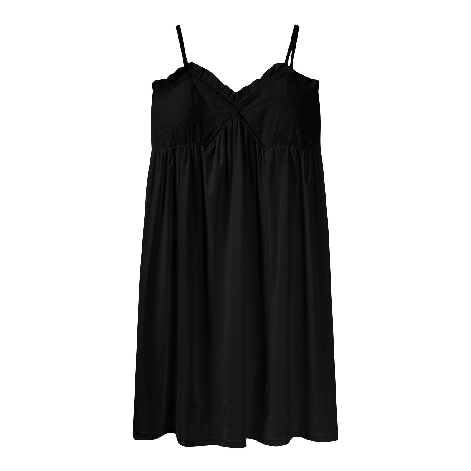 FAHXNVB Womens Nightgown with Built in Bra Lace Trim Sleeveless ...