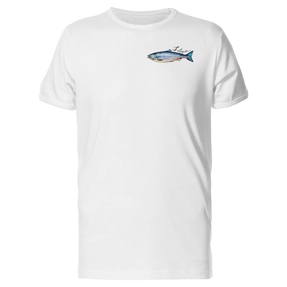 Big Salmon Fish Illustration Tee Men's -Image by Shutterstock